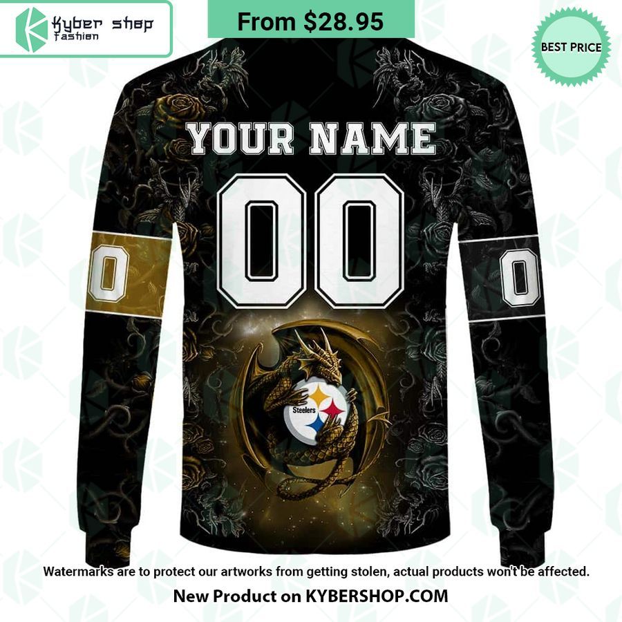 Pittsburgh Steelers Dragon Rose Hoodie 7 pittsburgh steelers dragon rose custom hoodie 7 639