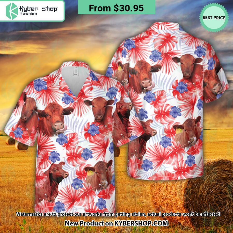 Red Angus Hawaiian Shirt Loving click