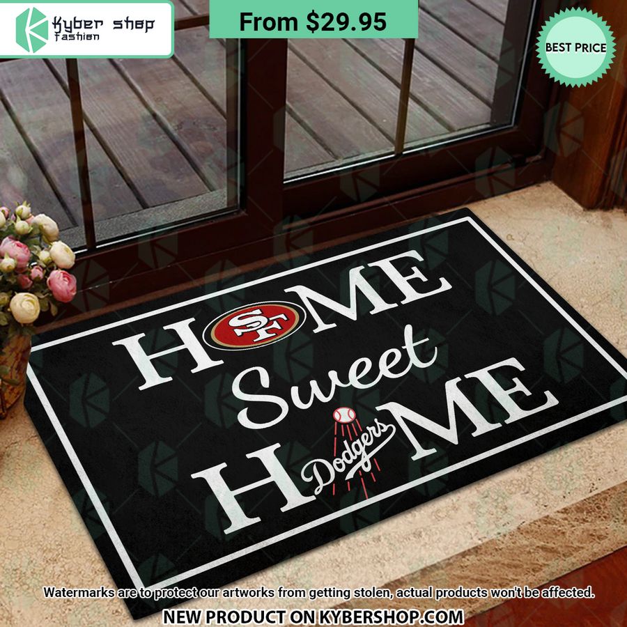 San Francisco 49Ers Los Angeles Dodgers Home Sweet Home Doormat 4 151 Jpg