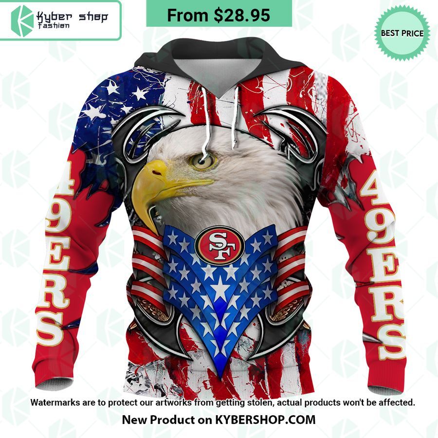 san francisco 49ers us flag eagle custom hoodie 1 695