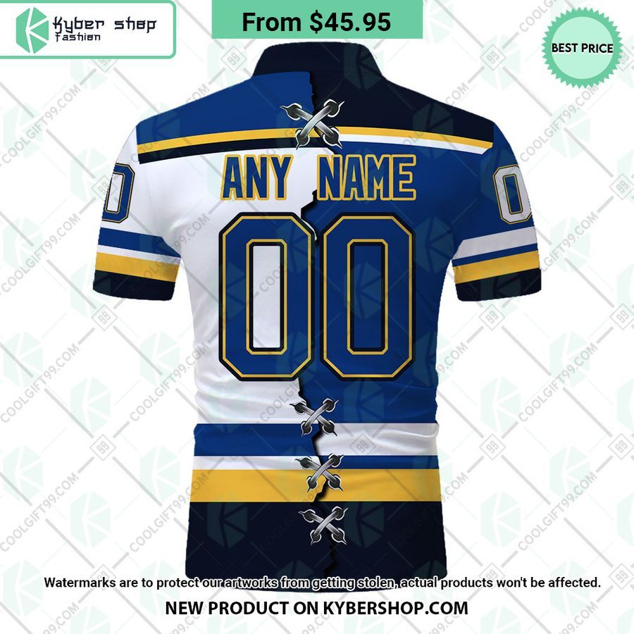 St. Louis Blues Mix Home Away Jersey CUSTOM Polo Shirt 3 st louis blues mix home away jersey custom polo shirt 3 493