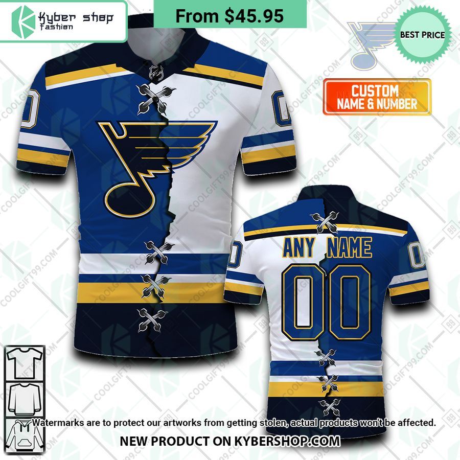 St. Louis Blues Mix Home Away Jersey CUSTOM Polo Shirt 4 st louis blues mix home away jersey custom polo shirt 4 463