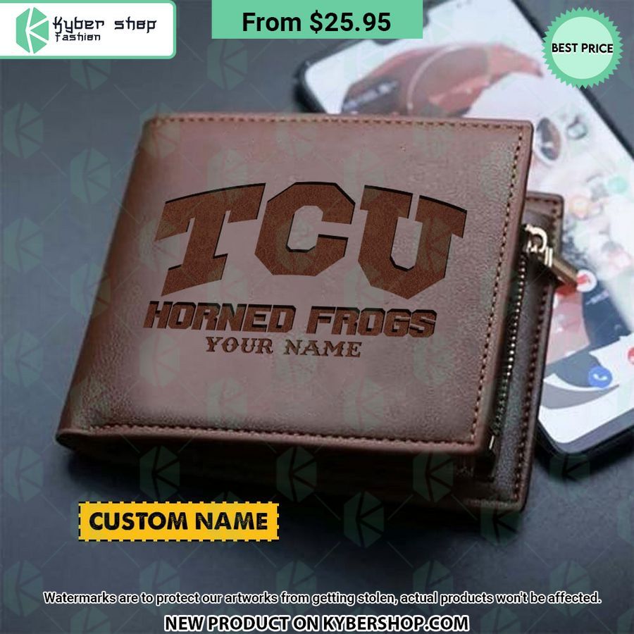 tcu horned frogs custom leather wallet 1 172