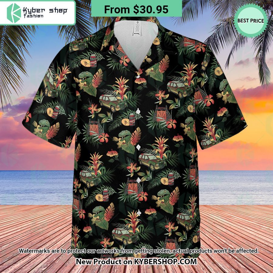 tropical dinosaur jurassic park hawaiian shirt 2 233