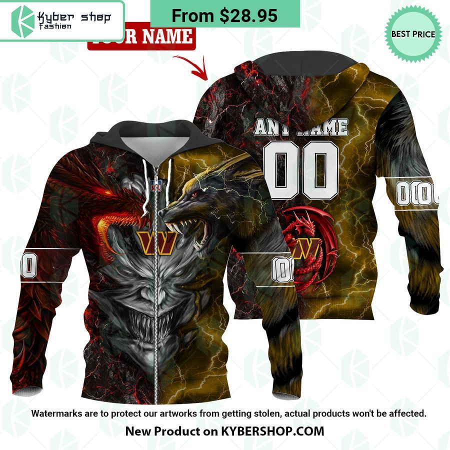 Washington Redskins Demon Face Wolf Dragon Hoodie 5 washington redskins demon face wolf dragon custom hoodie 5 639