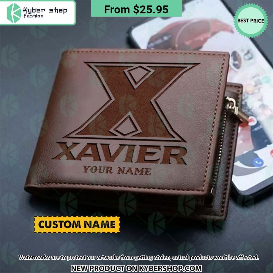 xavier musketeers custom leather wallet 1 195