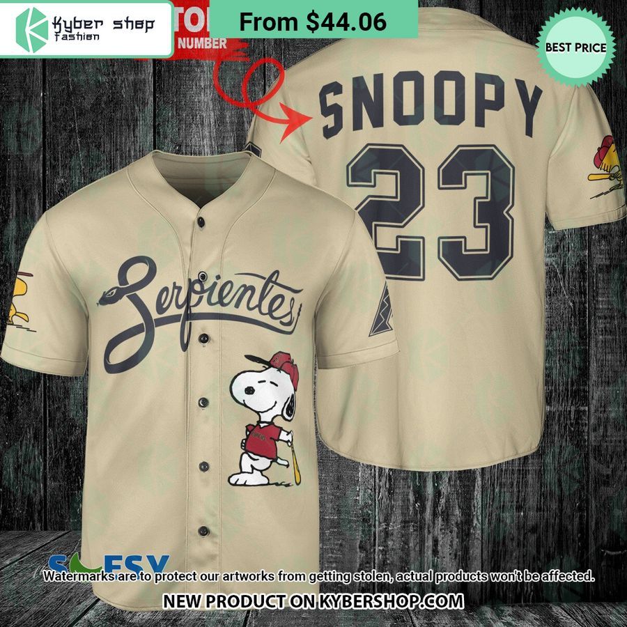 arizona diamondbacks snoopy peanuts cream baseball jersey 1 590 jpg