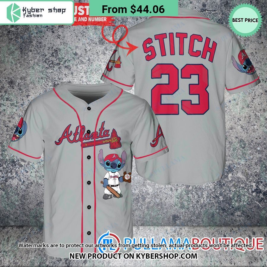 Atlanta Braves Stitch Gray Baseball Jersey Elegant and sober Pic