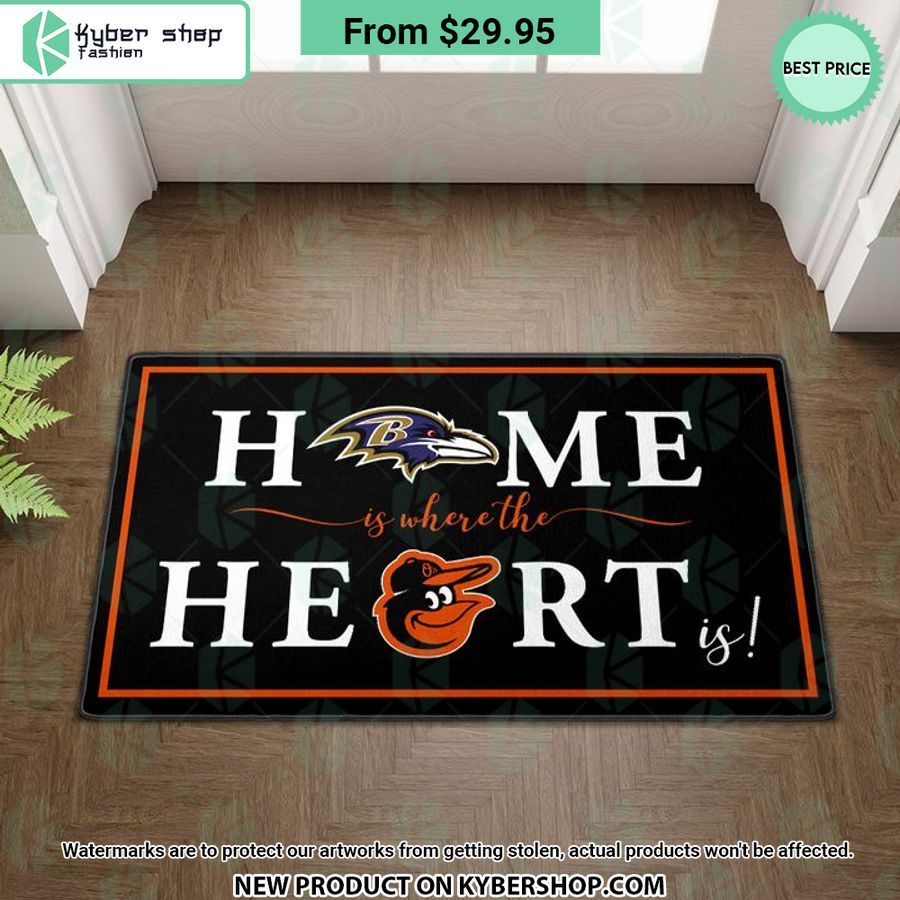 baltimore ravens baltimore orioles home is where the heart is doormat 2 606 jpg
