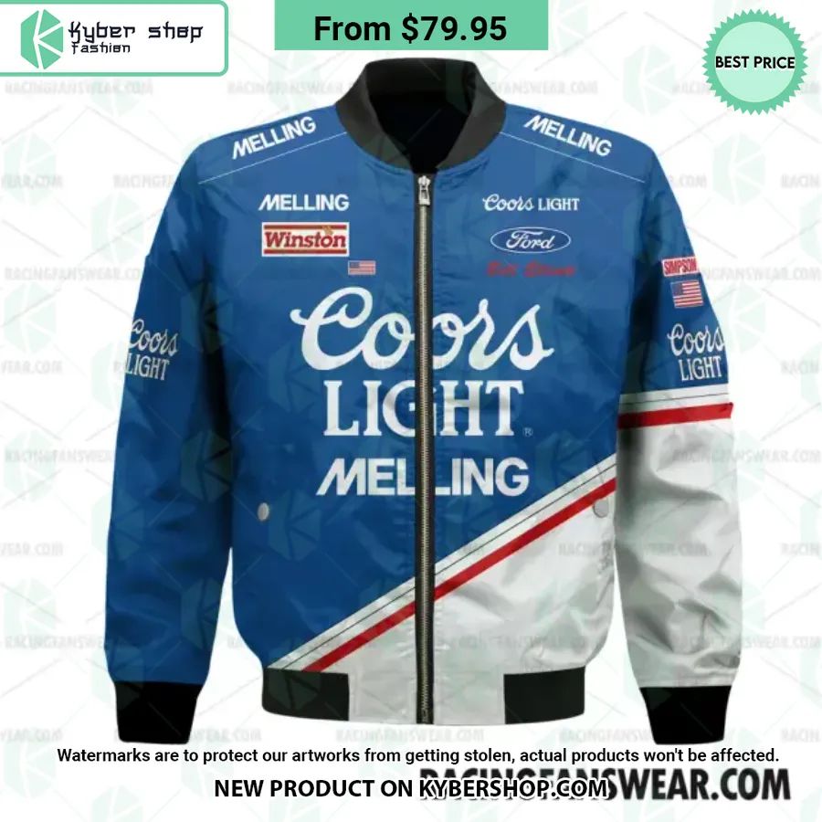 bill elliott nascar 1991 coors light motorcraft film racing uniform bomber jacket 1 386 jpg