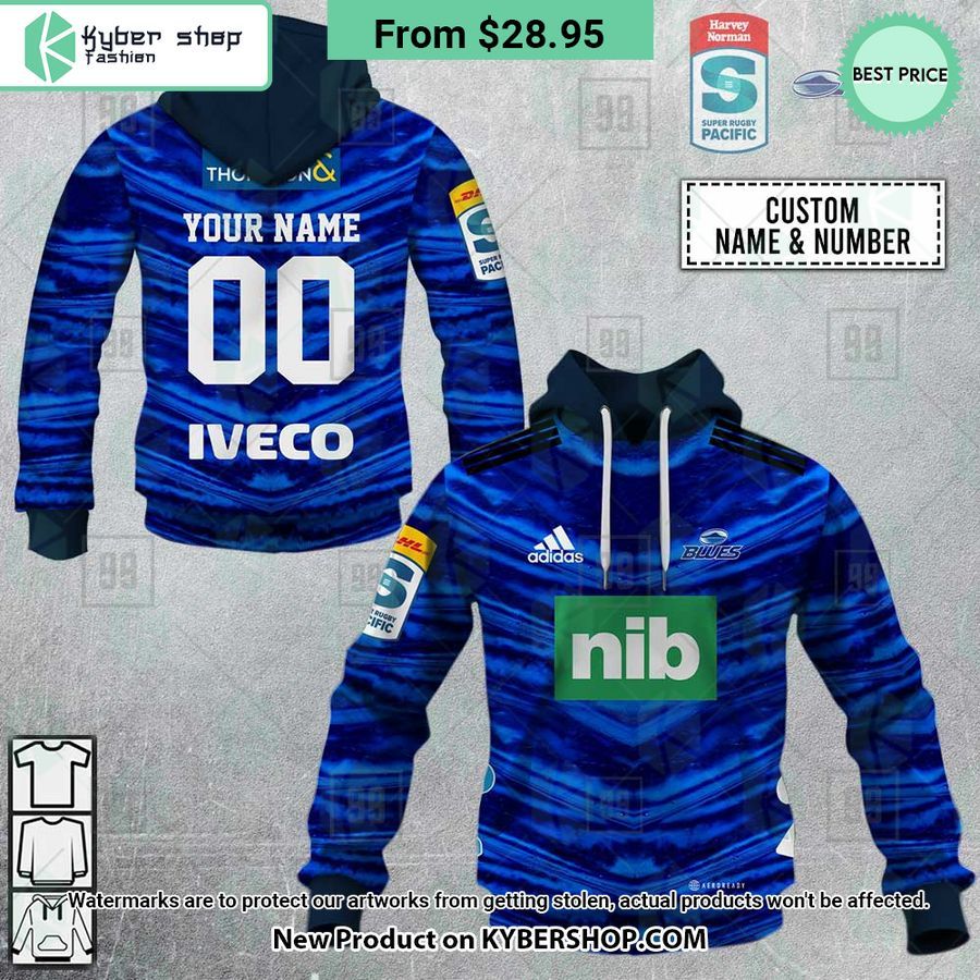 Blues Super Rugby Pacific Home Jersey CUSTOM Hoodie Cutting dash