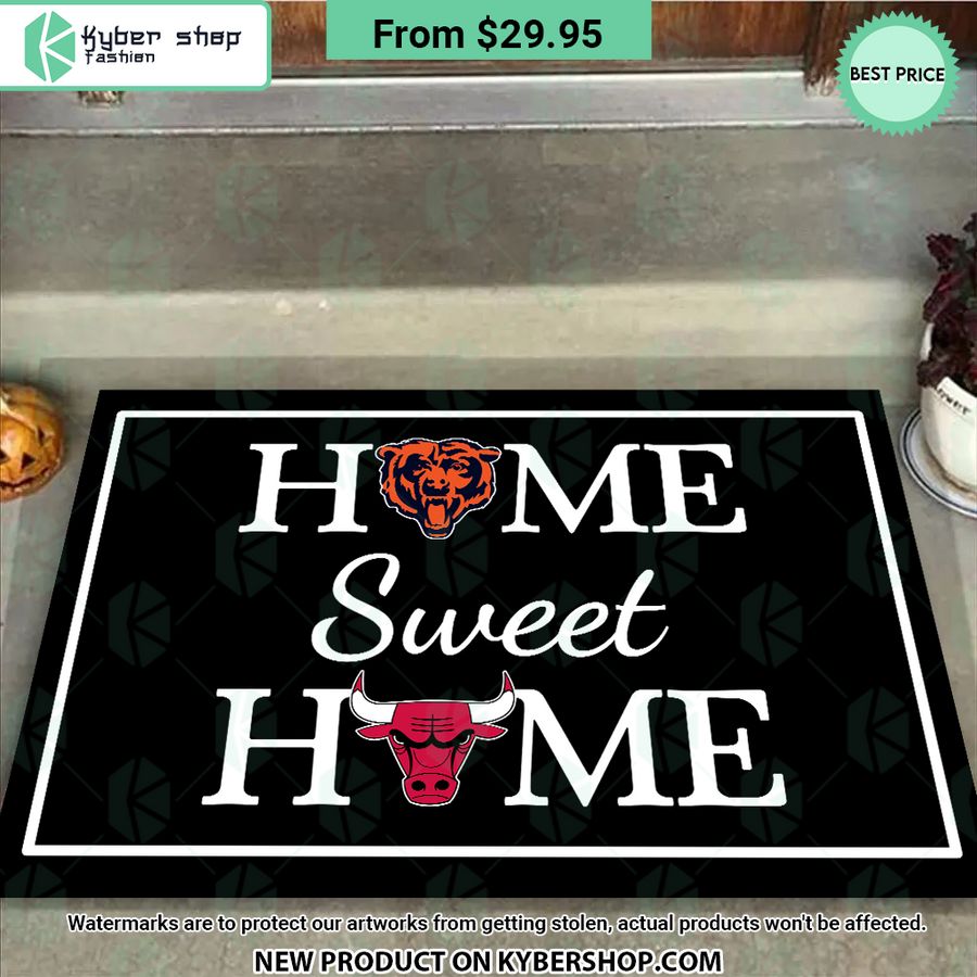 Chicago Bears Chicago Bulls Home Sweet Home Doormat Natural And Awesome