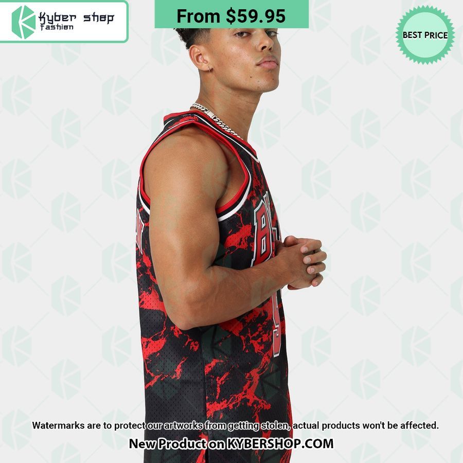 Chicago Bulls Dennis Rodman 91 Marble Red Basketball Jersey 4 chicago bulls dennis rodman 91 marble red basketball jersey 4 384 jpg