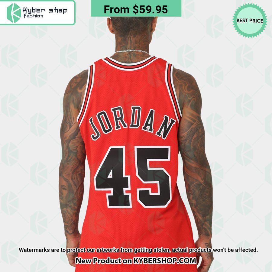 Chicago Bulls Michael Jordan 45 Basketball Jersey Amazing Pic