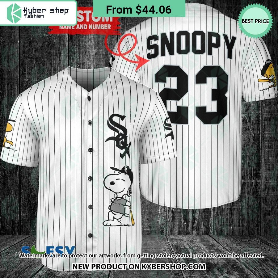 Chicago White Sox Snoopy Peanuts White Baseball Jersey Handsome as usual