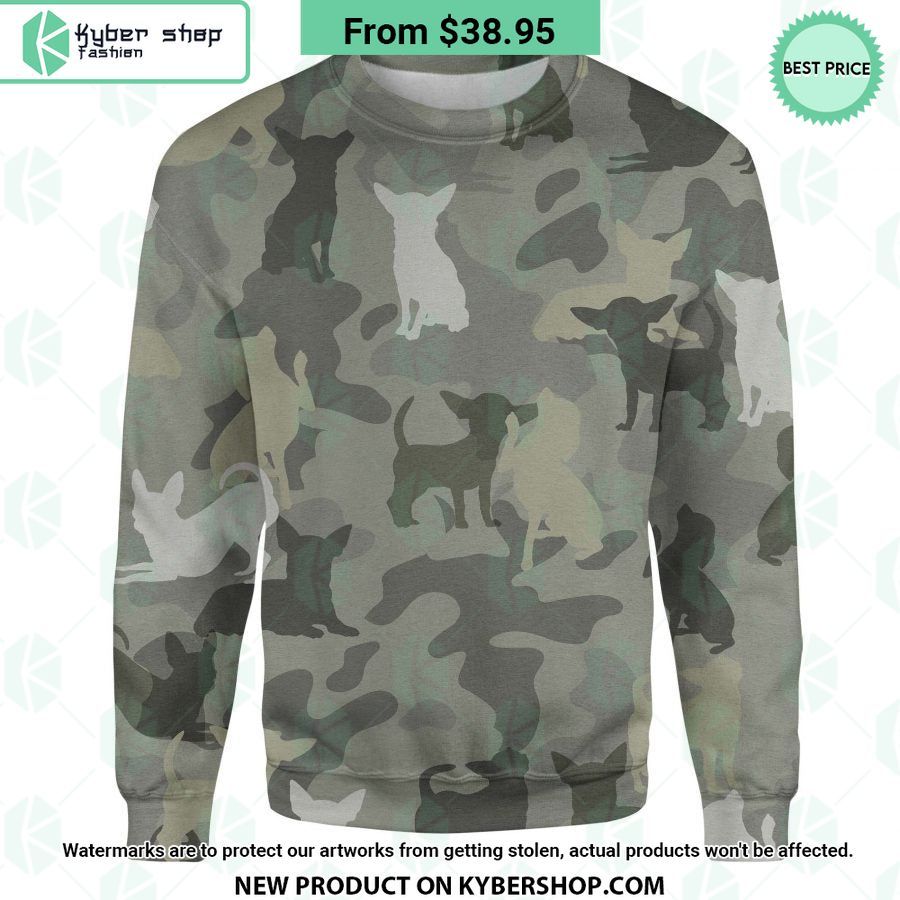 Chihuahua Camo Sweatshirt rays of calmness are emitting from your pic