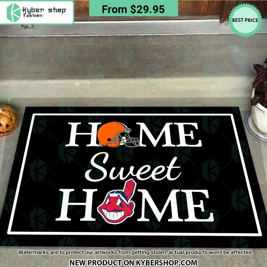 Cleveland Browns Cleveland Guardians Home Sweet Home Doormat 4 531 Jpg