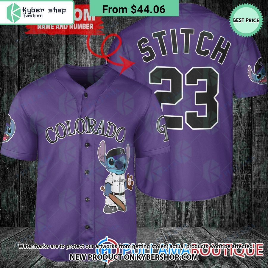 Colorado Rockies Stitch Purple Baseball Jersey You look handsome bro
