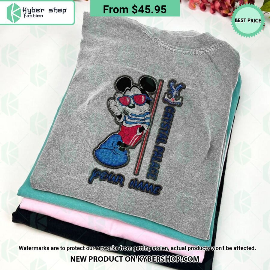 Crystal Palace Mickey Mouse CUSTOM Embroidered Shirt Amazing Pic