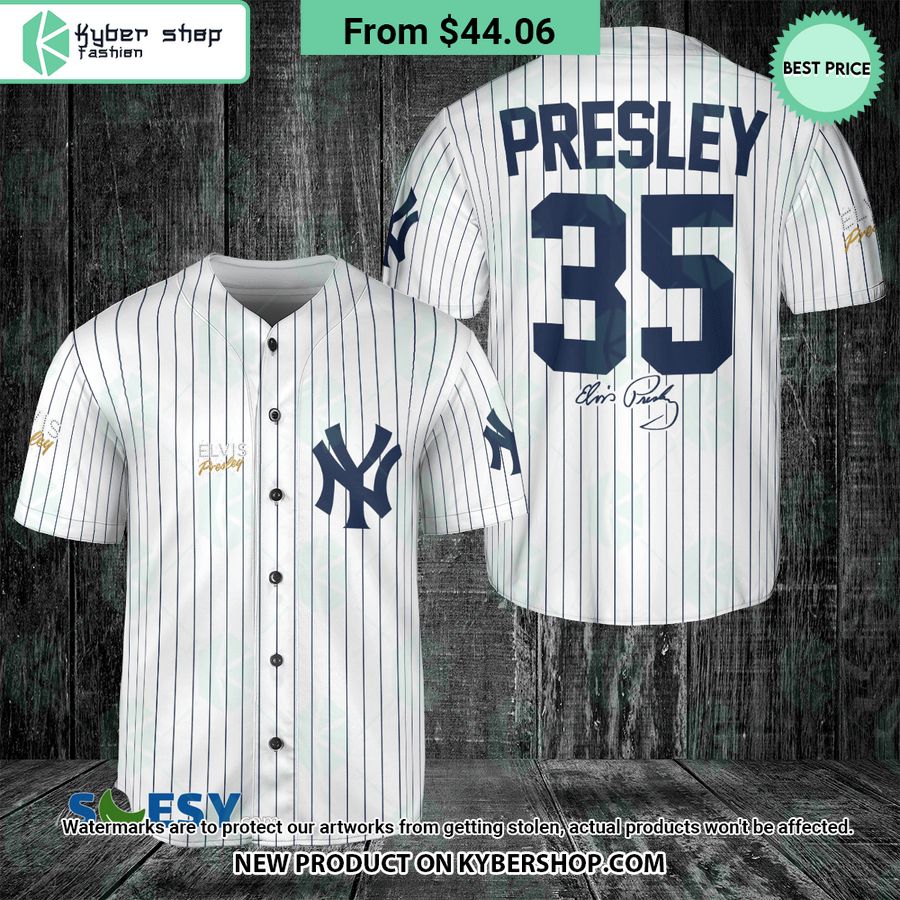 Elvis Presley New York Yankees Baseball Jersey Nice place and nice picture