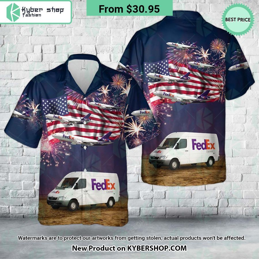 FedEx Express Delivery Van 4th Of July Hawaiian Shirt Best couple on earth