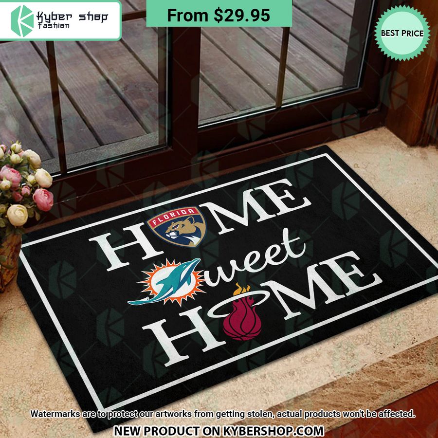 Florida Panthers Miami Dolphins Miami Heat Home Sweet Home Doormat 4 florida panthers miami dolphins miami heat home sweet home doormat 4 510 jpg