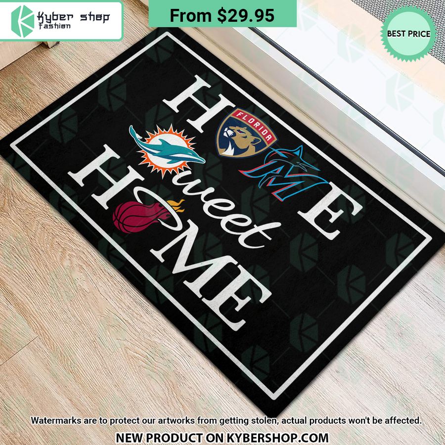 Florida Panthers Miami Heat Miami Marlins Miami Dolphins Home Sweet Home Doormat 3 florida panthers miami heat miami marlins miami dolphins home sweet home doormat 3 727 jpg