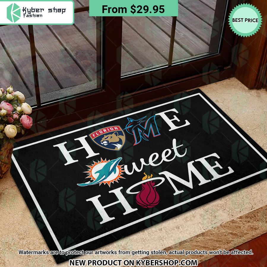 Florida Panthers Miami Heat Miami Marlins Miami Dolphins Home Sweet Home Doormat 4 florida panthers miami heat miami marlins miami dolphins home sweet home doormat 4 237 jpg