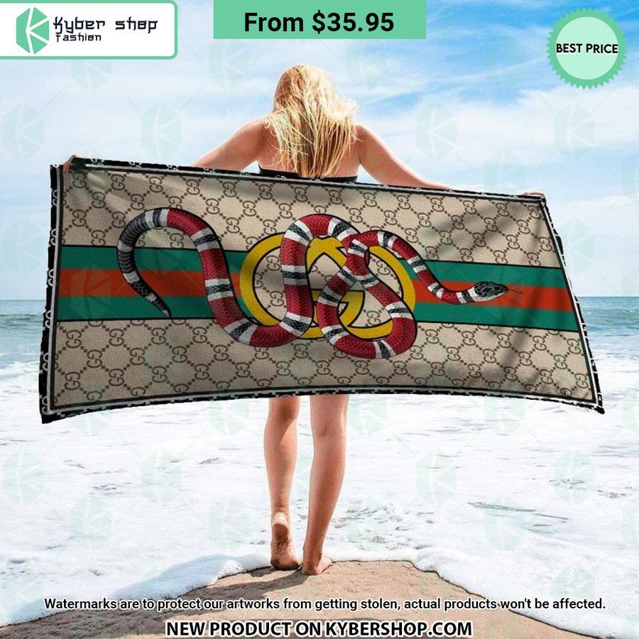 Gucci Kingsnake logo Beach Towel My words are less to describe this picture