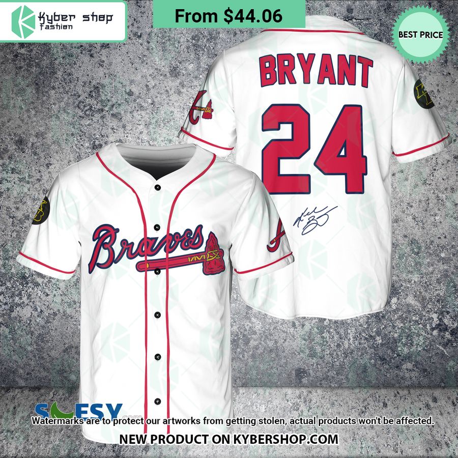 Kobe Bryant 24 Atlanta Braves White Baseball Jersey 1 766 Jpg