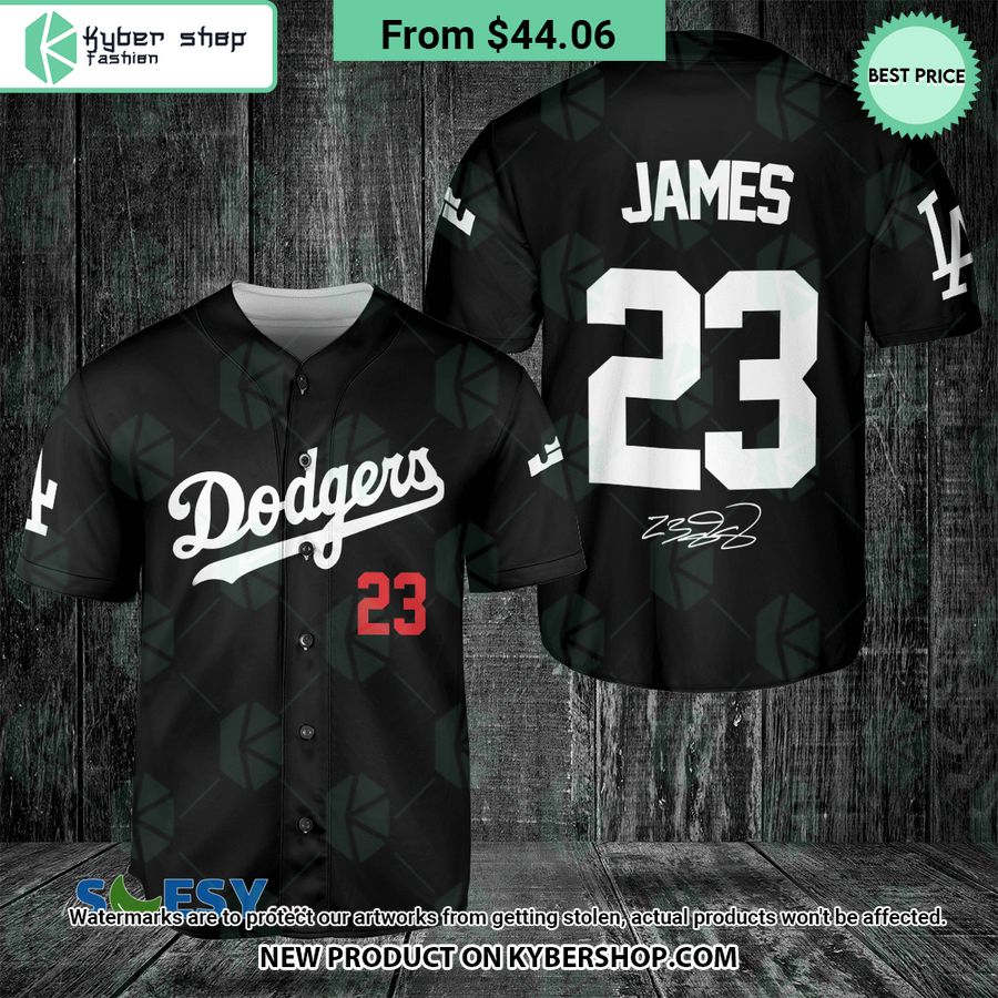 Los Angeles Dodgers LeBron James 23 Black Baseball Jersey Nice photo dude