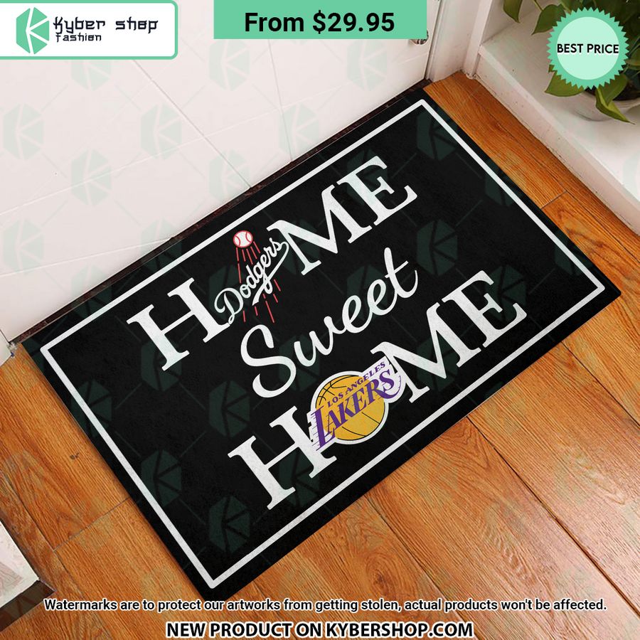 Los Angeles Dodgers Los Angeles Lakers Home Sweet Home Doormat 2 300 Jpg