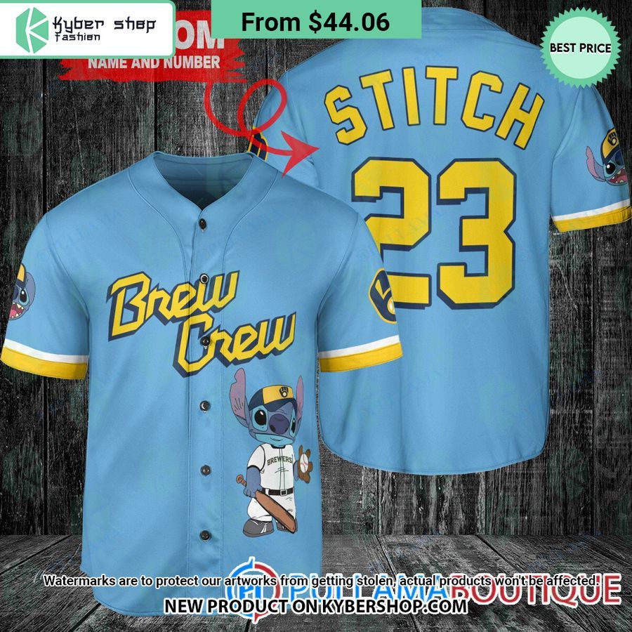 Milwaukee Brewers Stitch Blue City Connect Baseball Jersey Awesome Pic guys