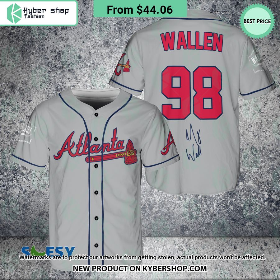 Morgan Wallen 98 Braves Gray Baseball Jersey Which place is this bro?