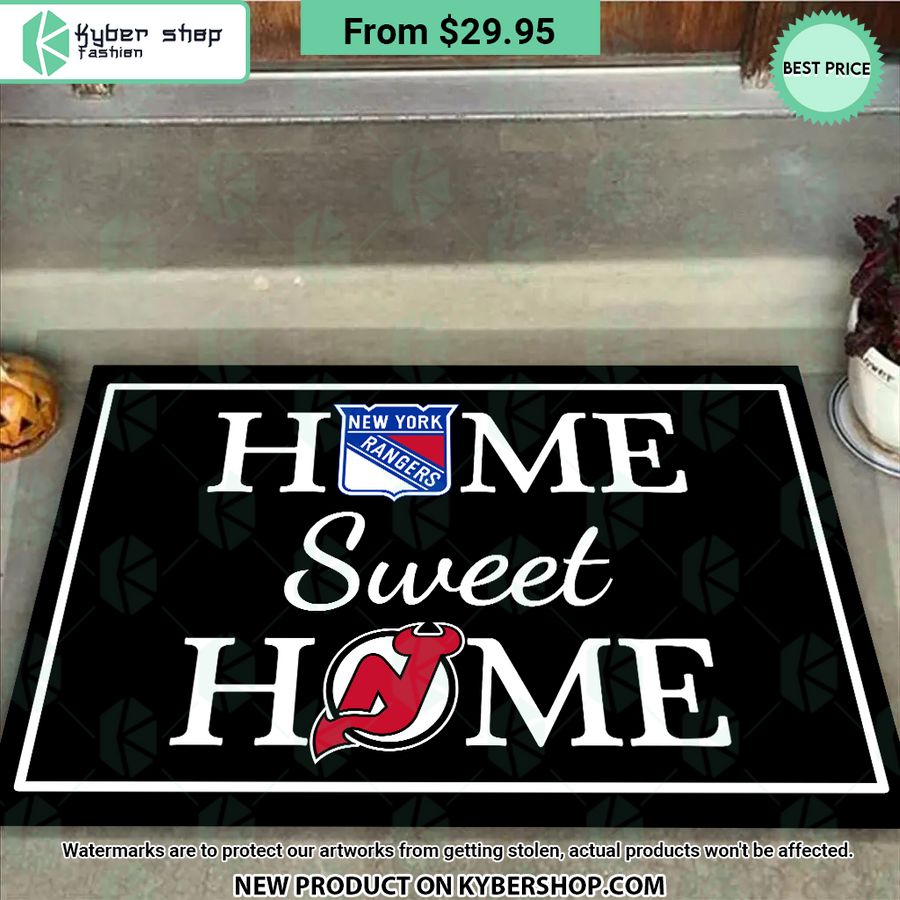 New Jersey Devils New York Rangers Home Sweet Home Doormat Out of the world
