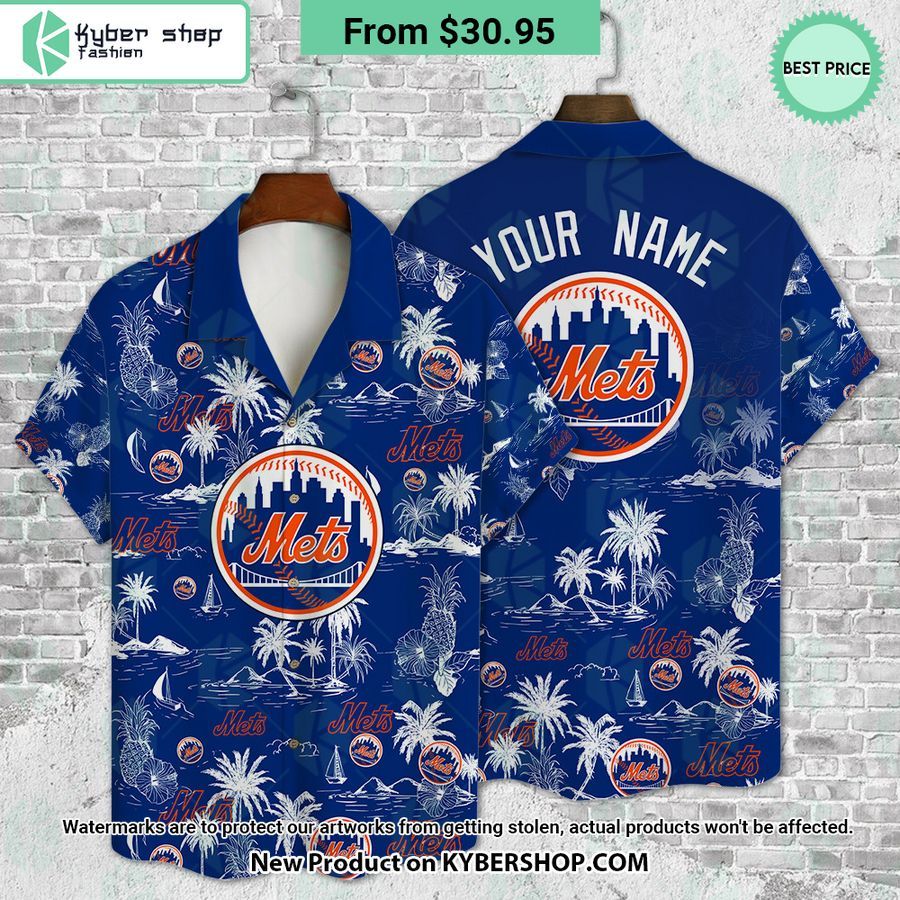 New York Mets CUSTOM Hawaiian Shirt Two little brothers rocking together