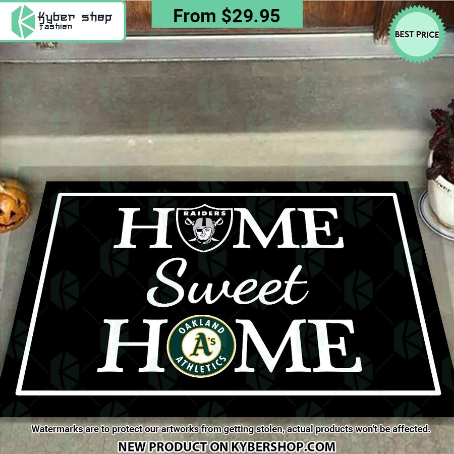 Oakland Athletics Las Vegas Raiders Home Sweet Home Doormat 2 251 Jpg
