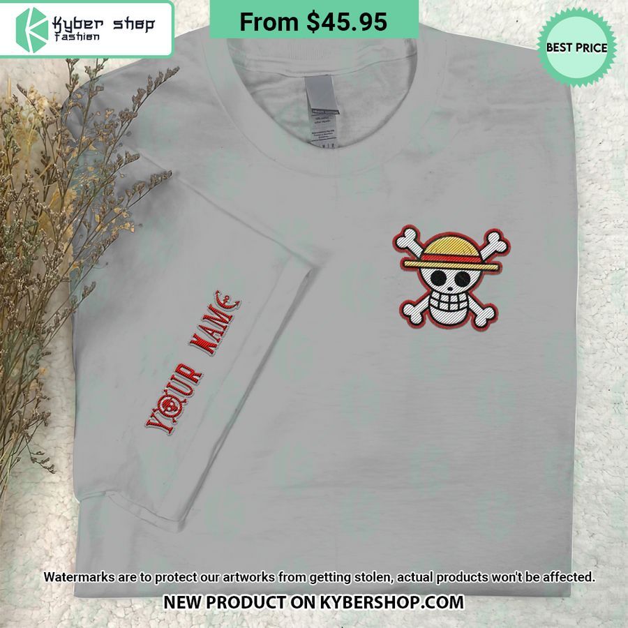 One Piece Luffy Skull Embroidered Shirt 3 One Piece Luffy Skull Embroidered Shirt It is too funny
