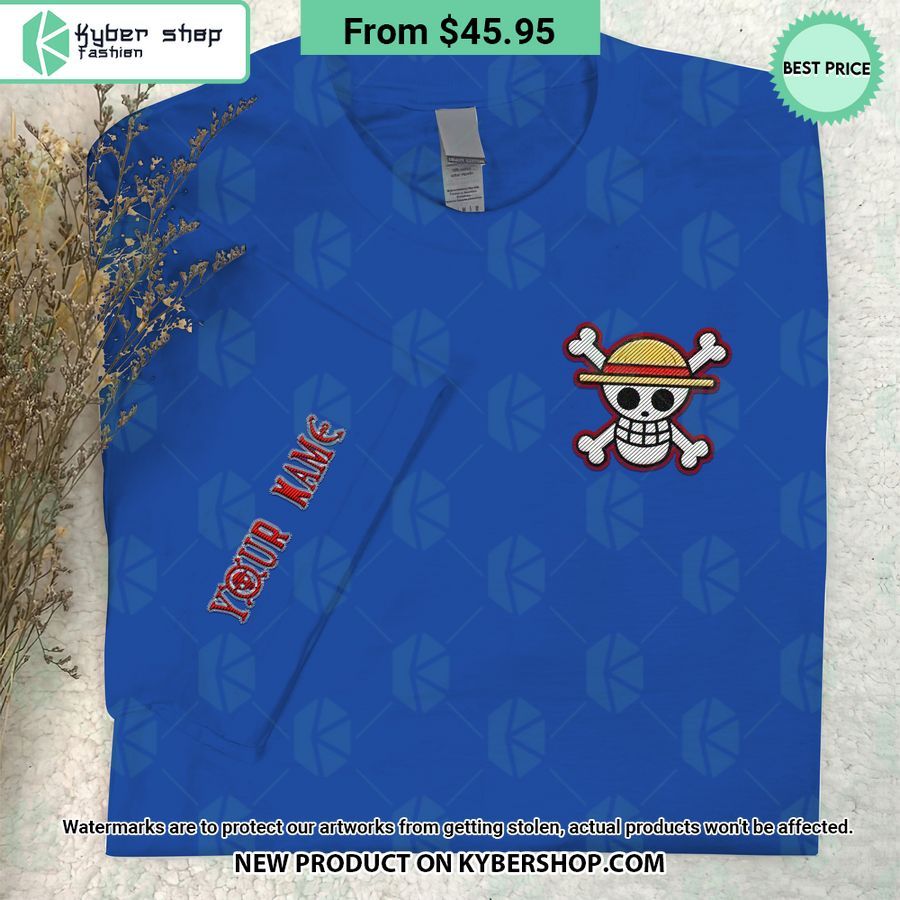 One Piece Luffy Skull Embroidered Shirt 4 One Piece Luffy Skull Embroidered Shirt Cutting dash