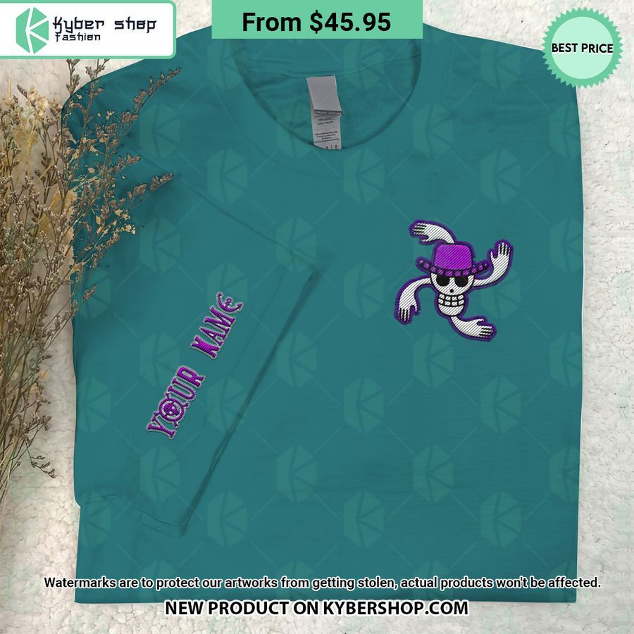 One Piece Nico Robin Skull Embroidered Shirt 4 One Piece Nico Robin Skull Embroidered Shirt Long time