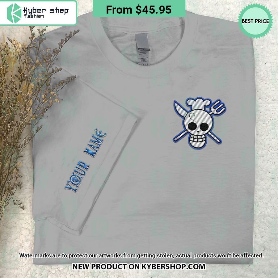 One Piece Sanji Skull Embroidered Shirt 5 One Piece Sanji Skull Embroidered Shirt Natural and awesome