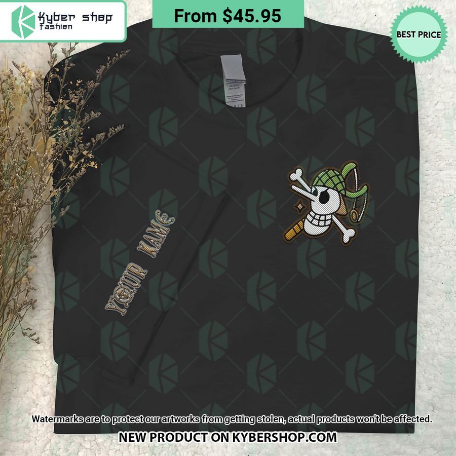 One Piece Usopp Skull Embroidered Shirt 5 One Piece Usopp Skull Embroidered Shirt Great, I liked it