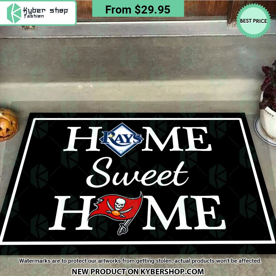 Tampa Bay Rays Tampa Bay Buccaneers Home Sweet Home Doormat Generous look