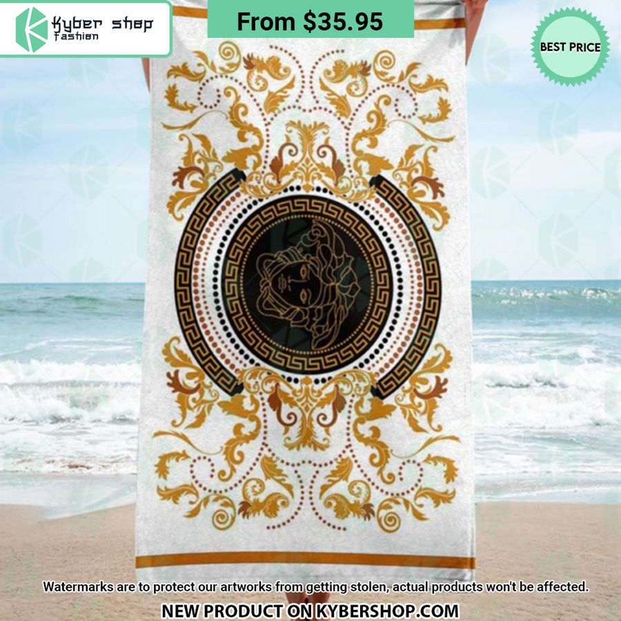 Versace white Beach Towel Natural and awesome
