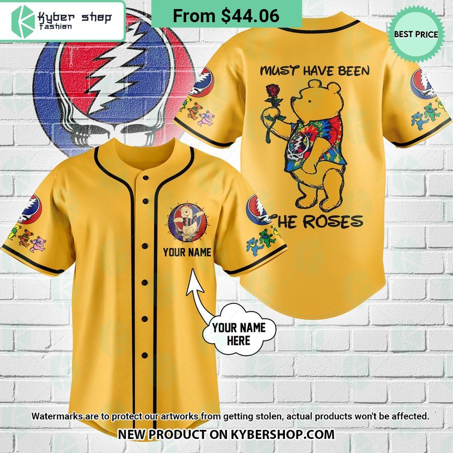 Grateful Dead Winnie the Pooh Must Have Been The Roses CUSTOM Baseball Jersey 5 Grateful Dead Winnie the Pooh Must Have Been The Roses CUSTOM Baseball Jersey word3