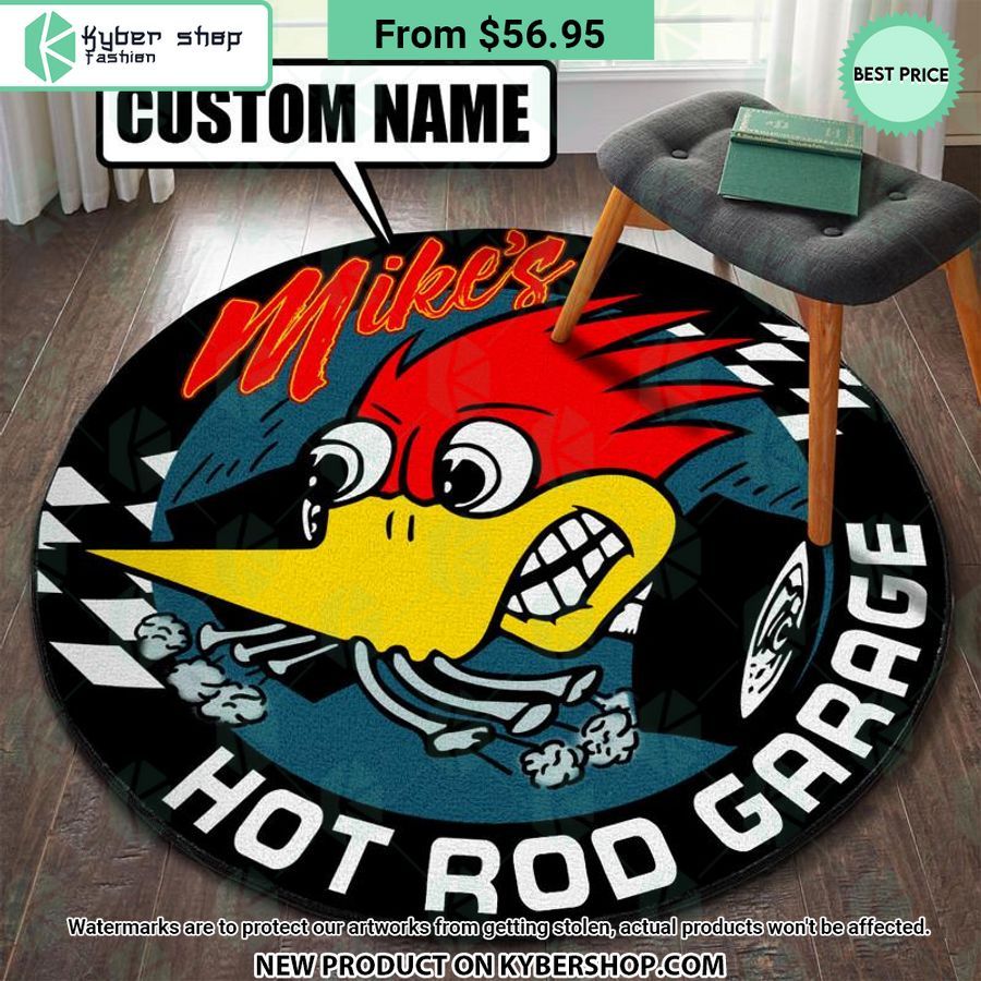 hot rod mr horsepower woodpecker custom round rug 1 597 jpg