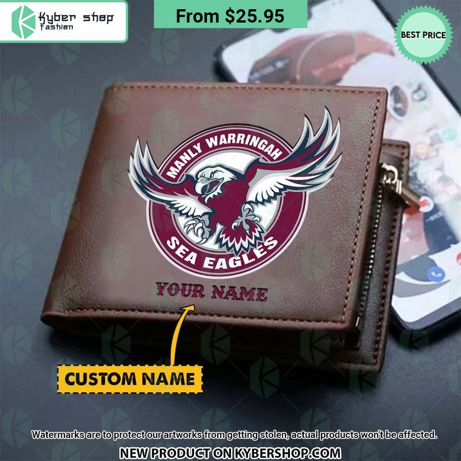 manly warringah sea eagles nrl custom leather wallet 1 647 jpg