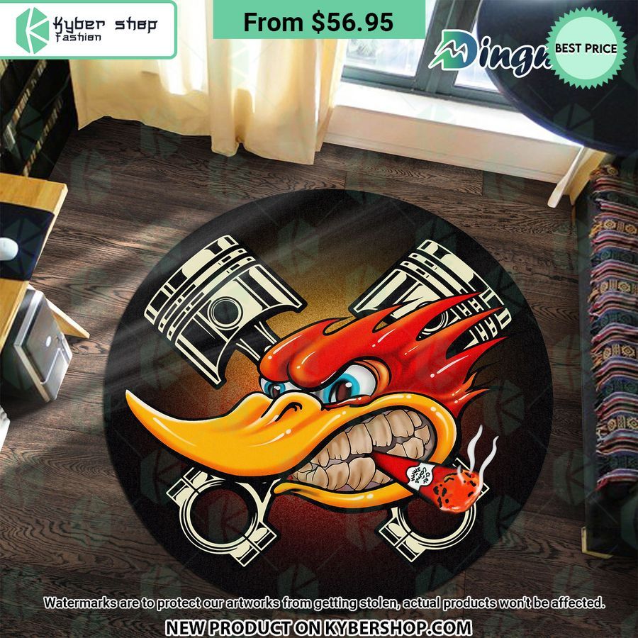 Mr Horsepower Hot Rod Garage Round Rug You tried editing this time?