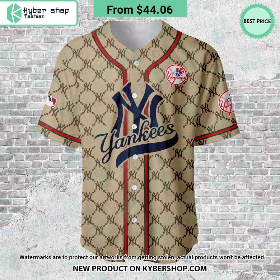 New York Yankees Gucci CUSTOM Baseball Jersey You look different and cute