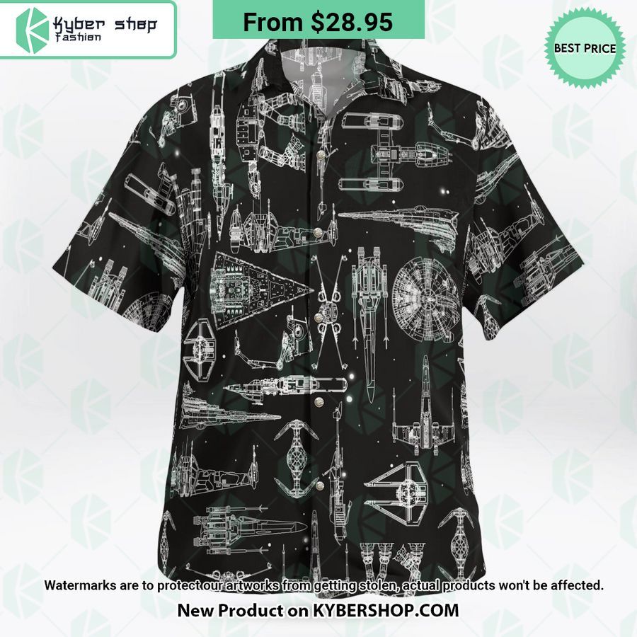 Space Ship Pattern Black Hawaiian Shirt Shorts Best click of yours